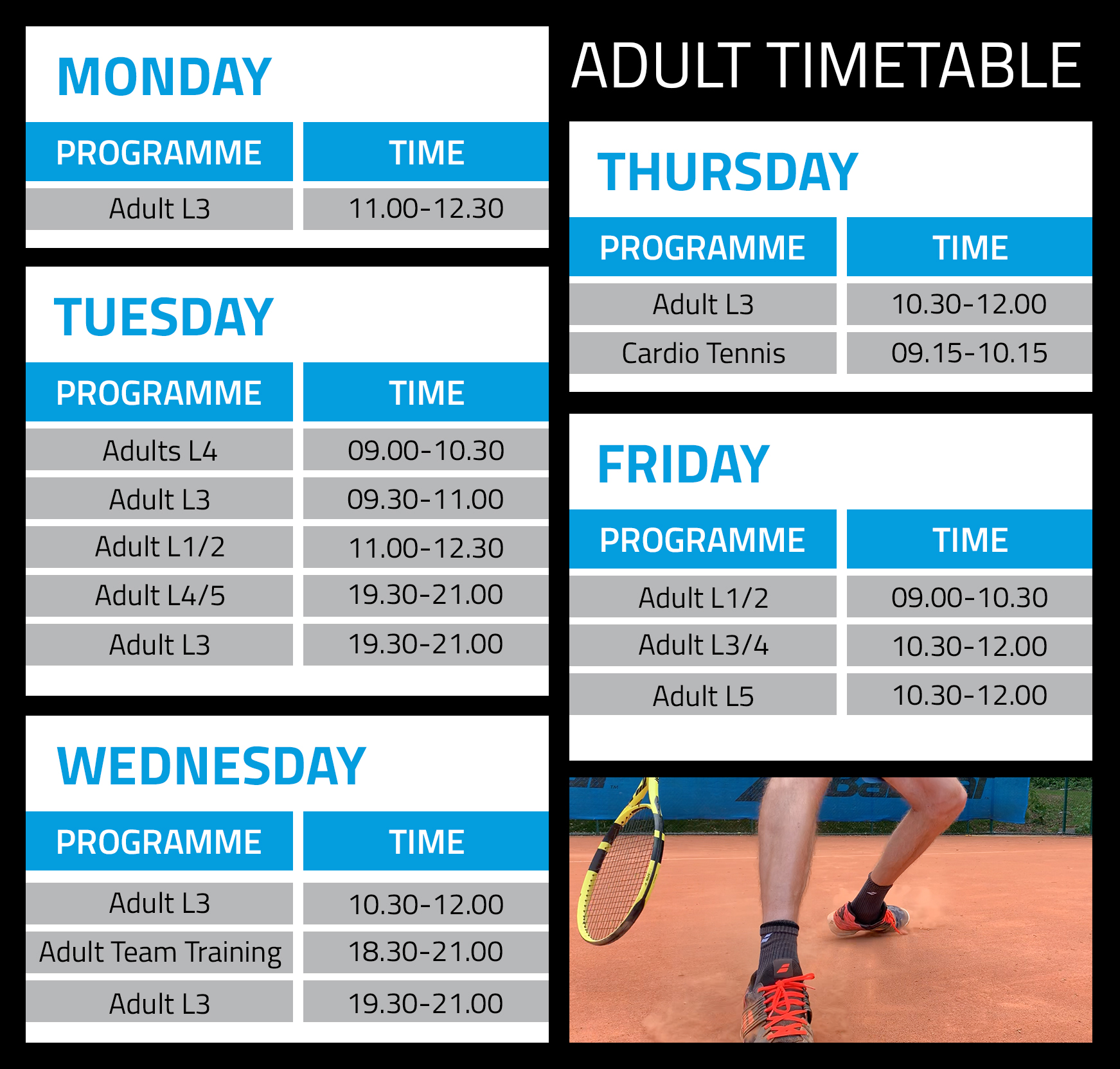 Adult Timetable